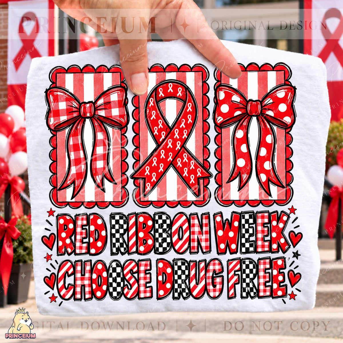Red Ribbon Week Coquette Bows