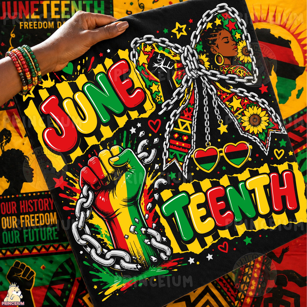 Juneteenth Freedom Chain Bow