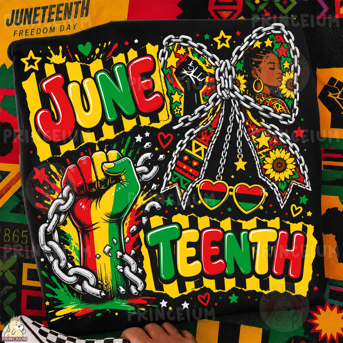 Juneteenth Freedom Chain Bow