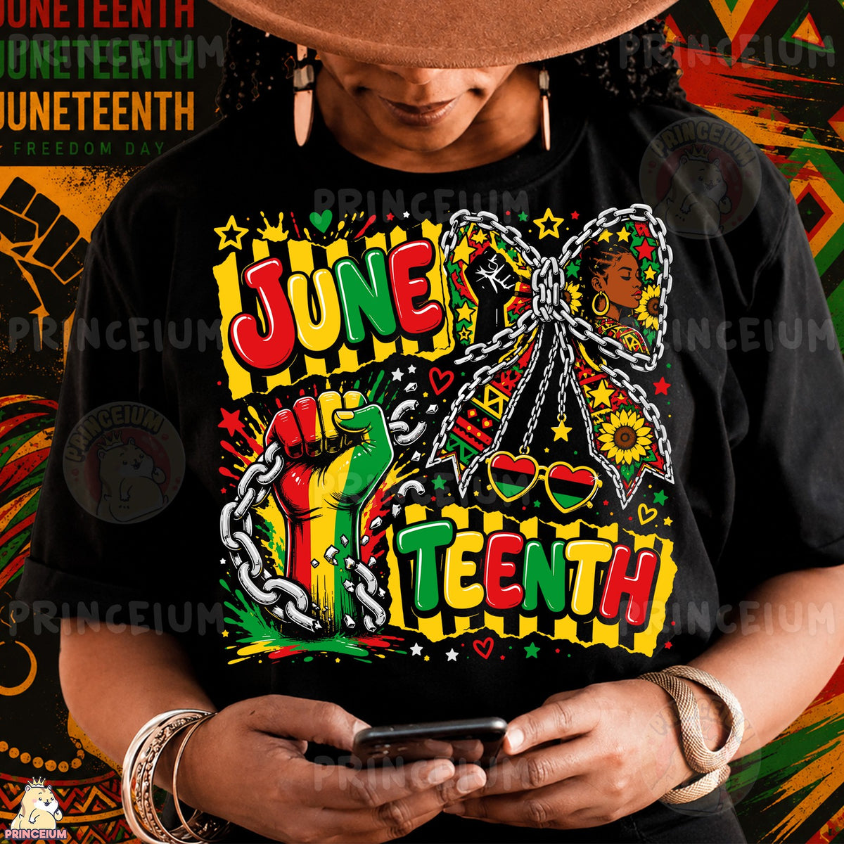 Juneteenth Freedom Chain Bow
