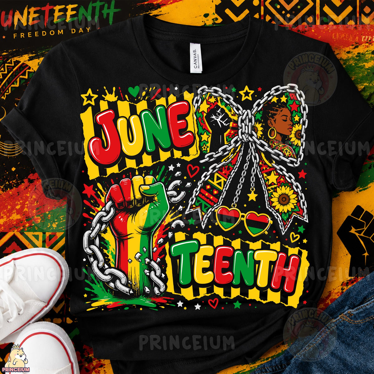 Juneteenth Freedom Chain Bow