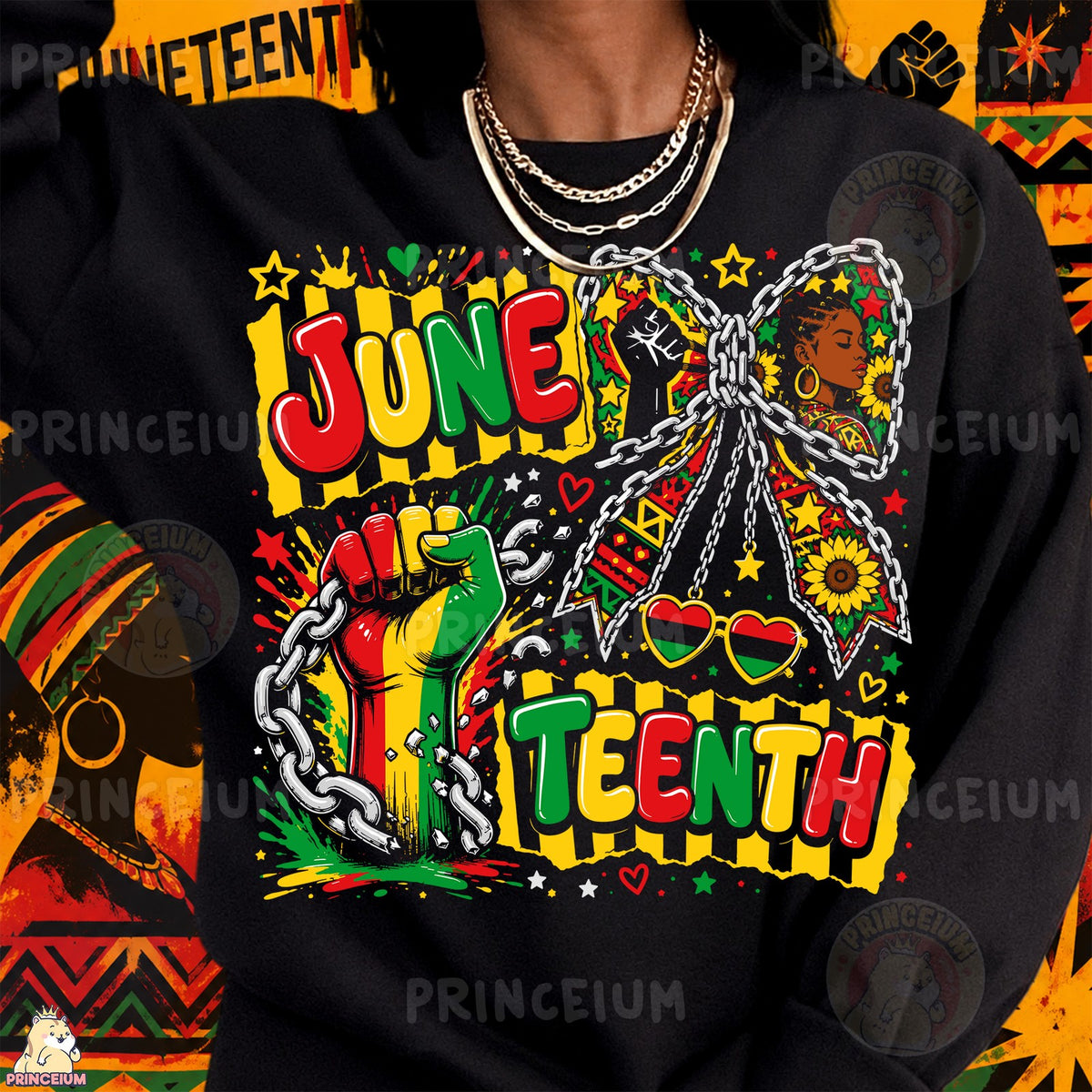 Juneteenth Freedom Chain Bow