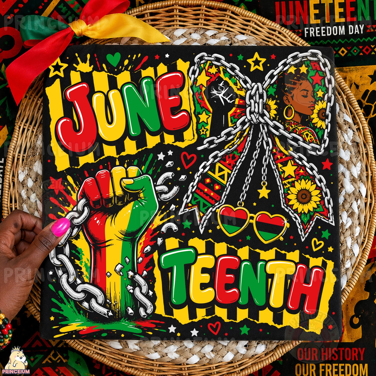 Juneteenth Freedom Chain Bow
