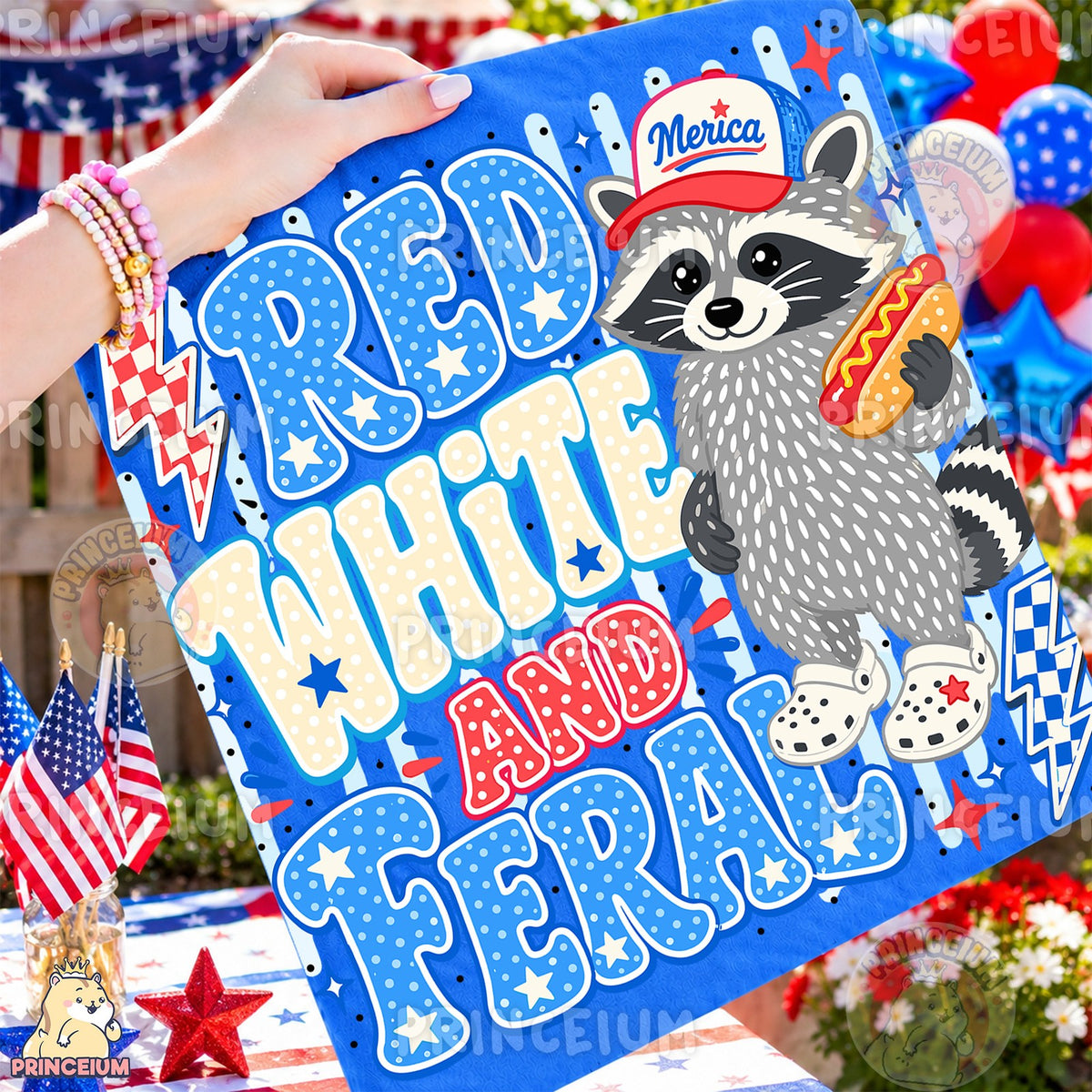 Red White and Feral Raccoon