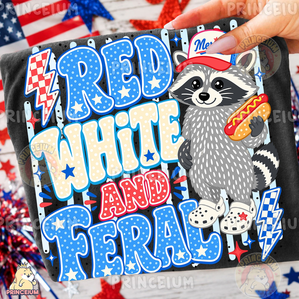 Red White and Feral Raccoon