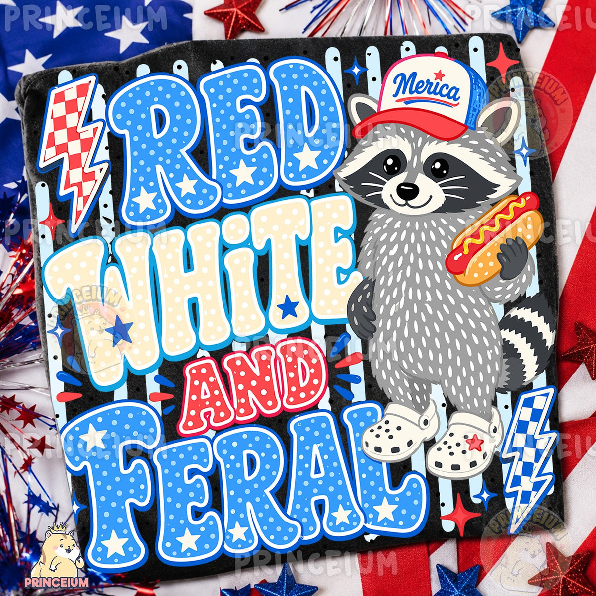 Red White and Feral Raccoon