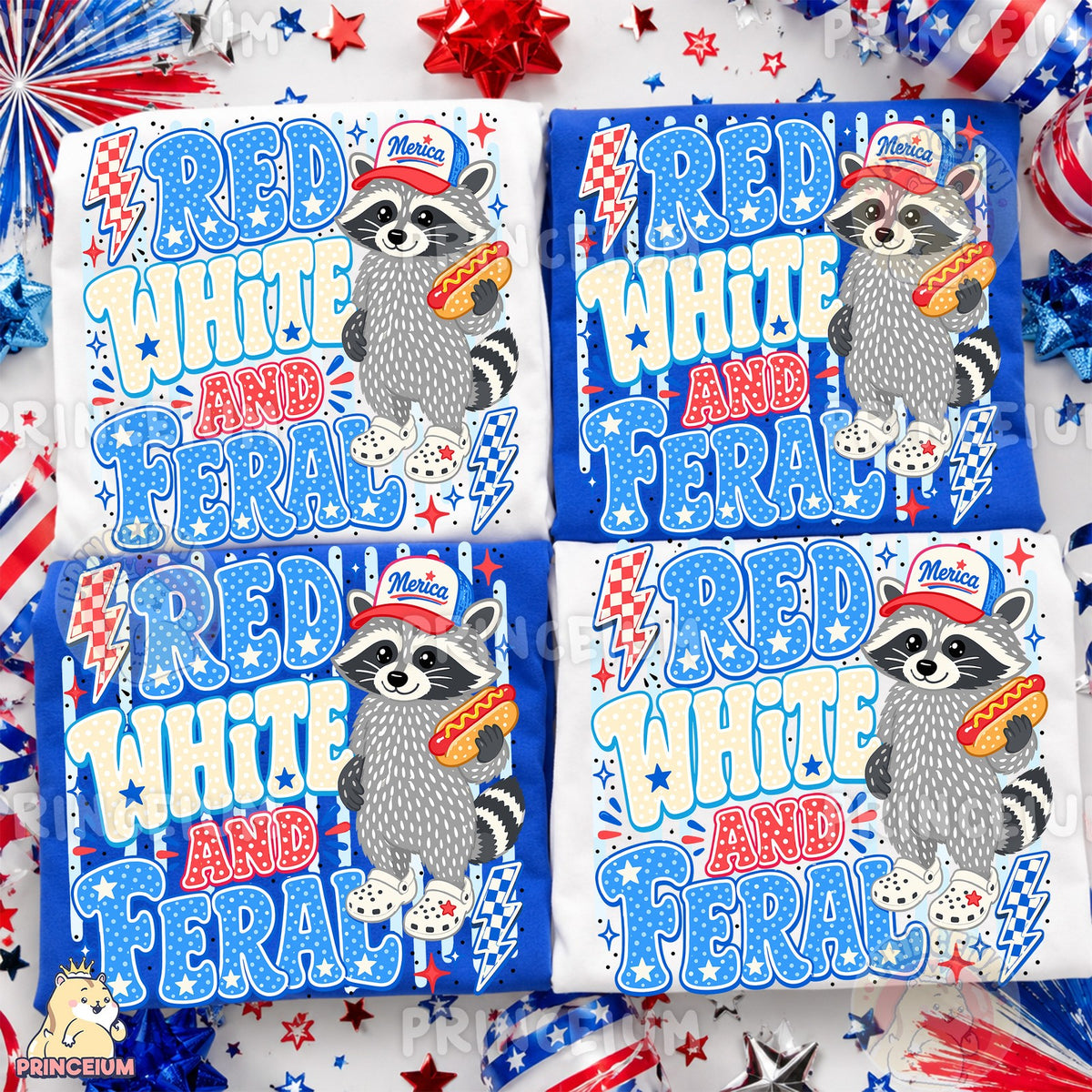 Red White and Feral Raccoon