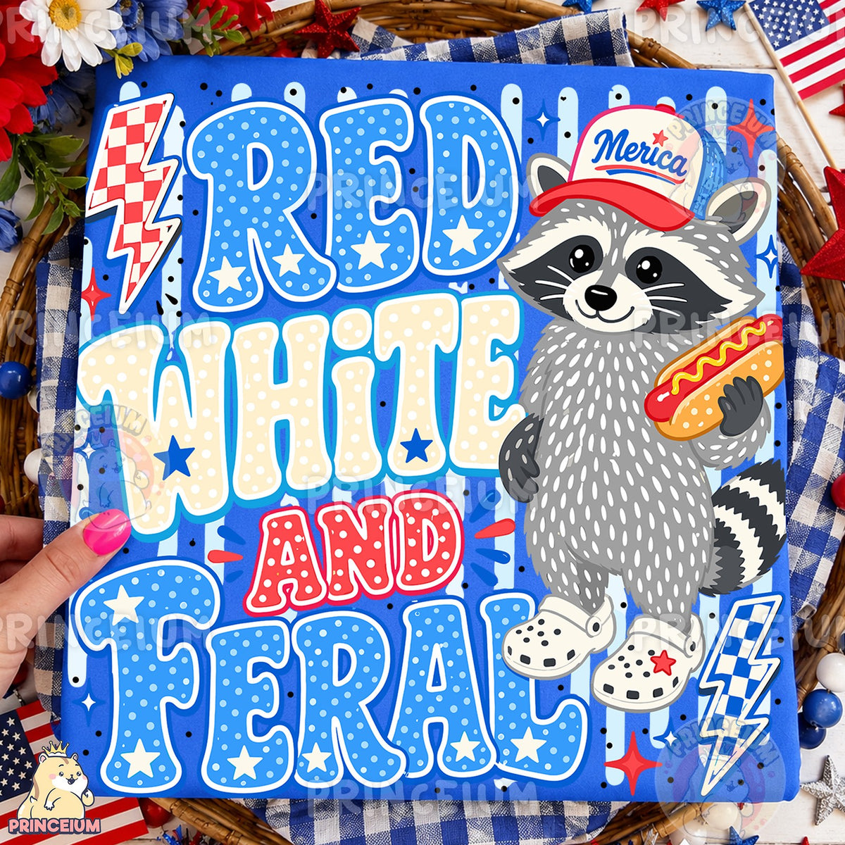 Red White and Feral Raccoon