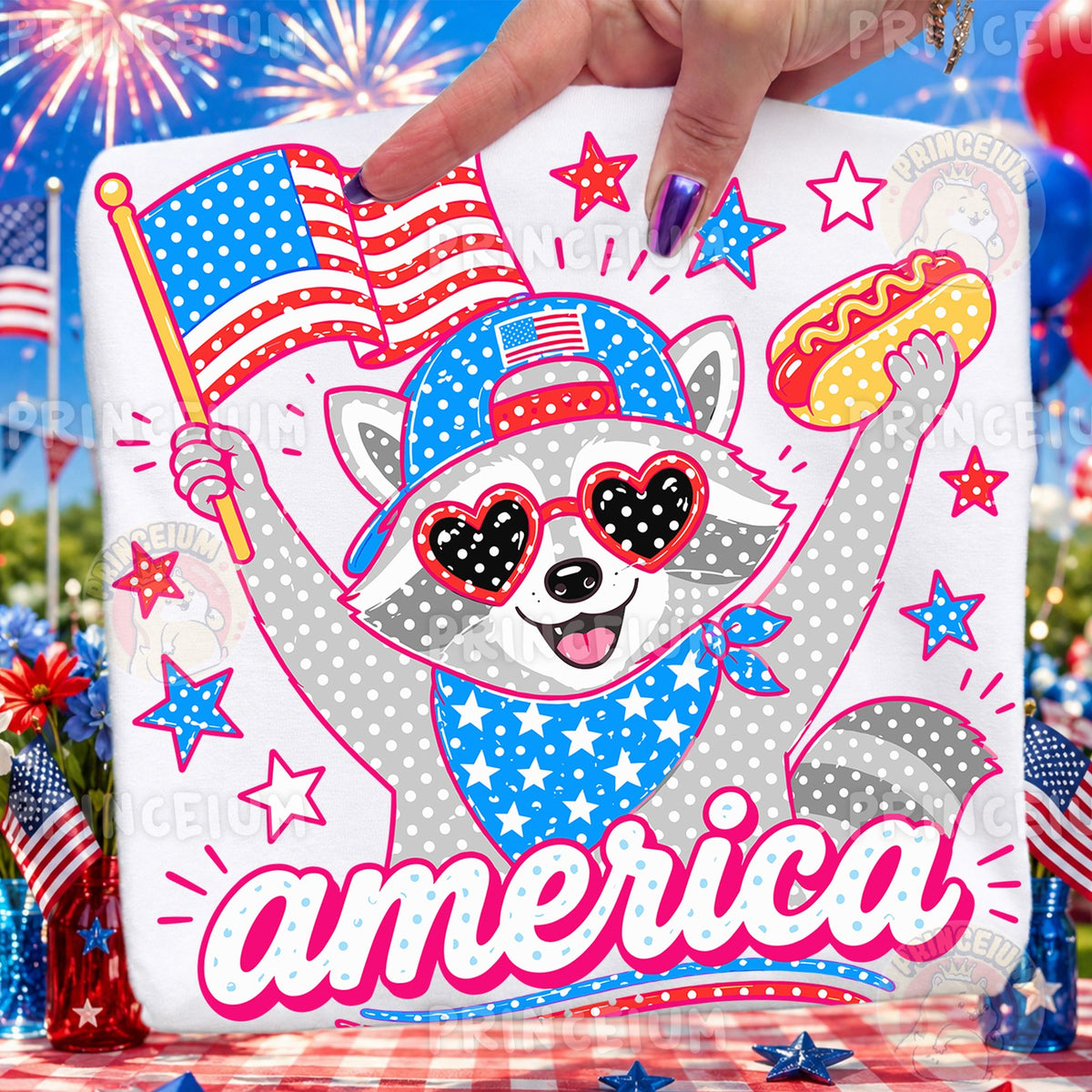 Patriotic Raccoon America