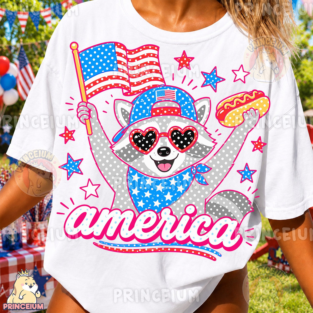 Patriotic Raccoon America
