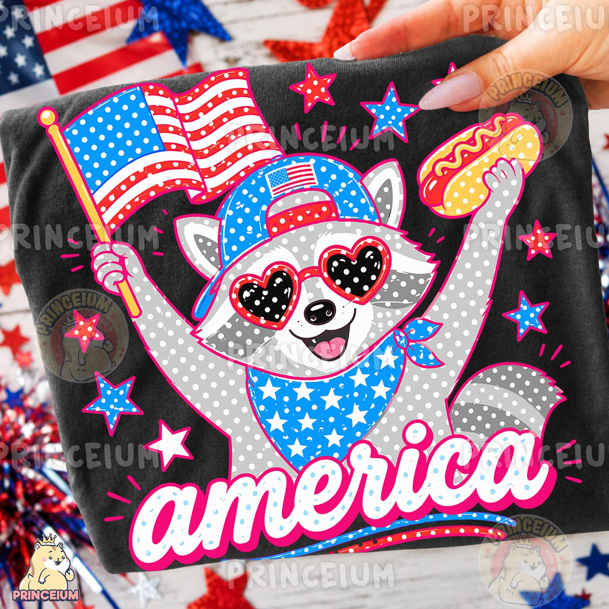 Patriotic Raccoon America