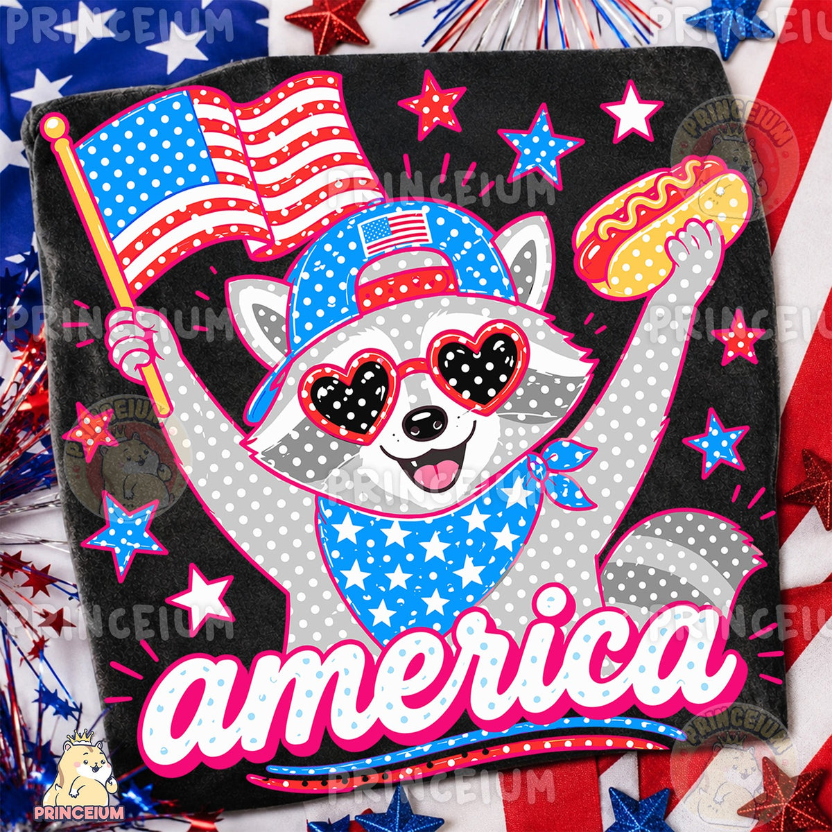Patriotic Raccoon America