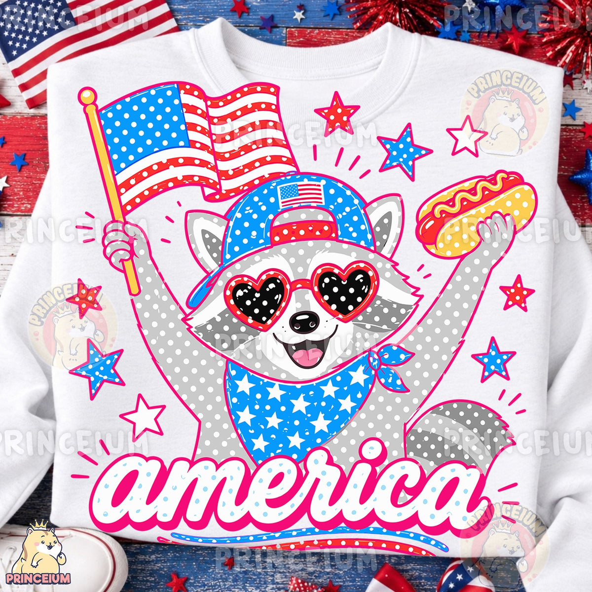 Patriotic Raccoon America