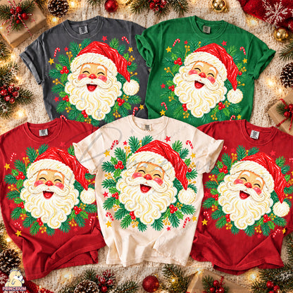 Jolly Santa Christmas PNG – Holly & Candy Cane Holiday Design | Digital Download