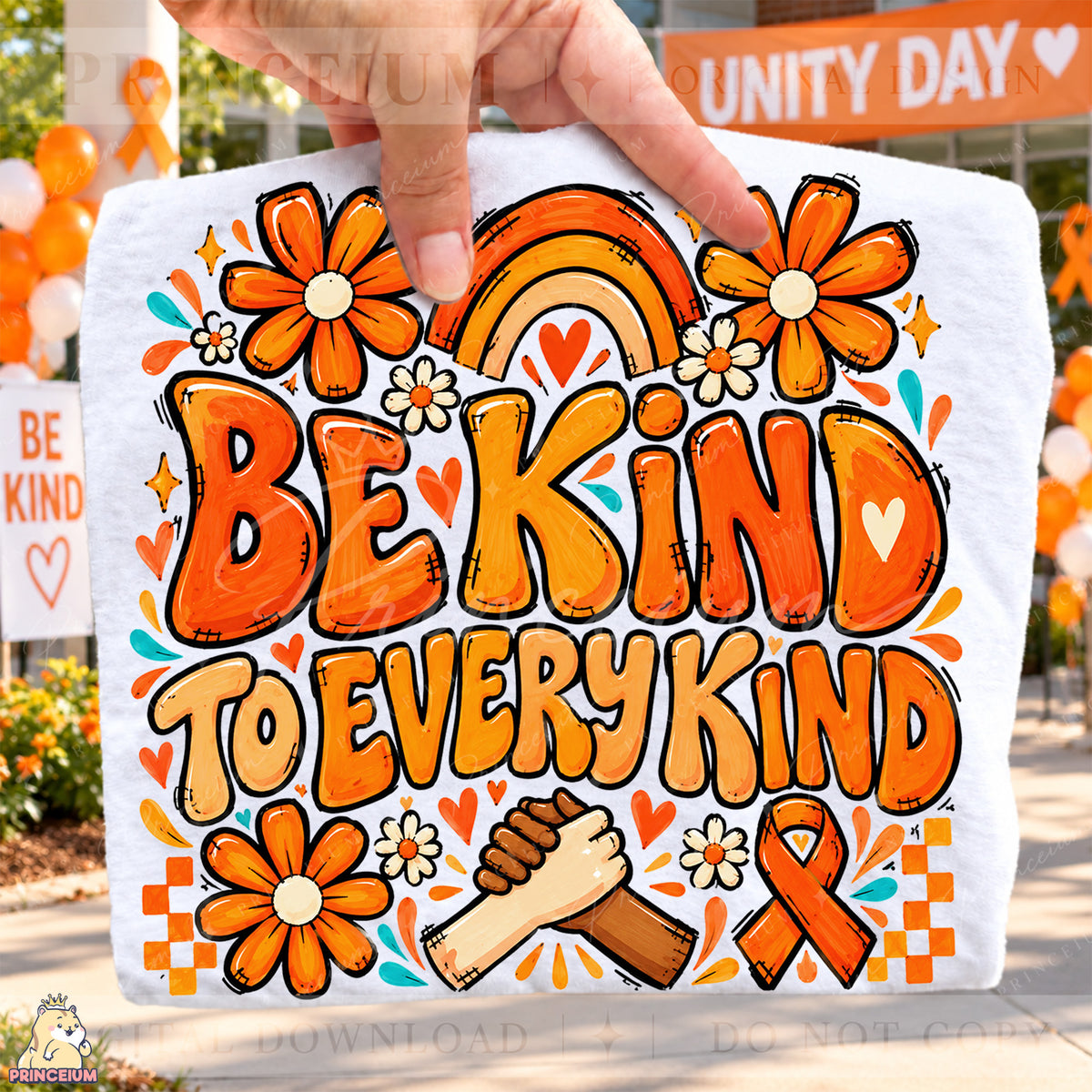 Be Kind to Every Kind PNG Orange Unity Day Anti-Bullying Design | Instant Digital Download