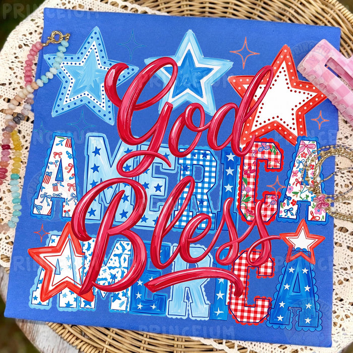 God Bless America Patriotic Stars