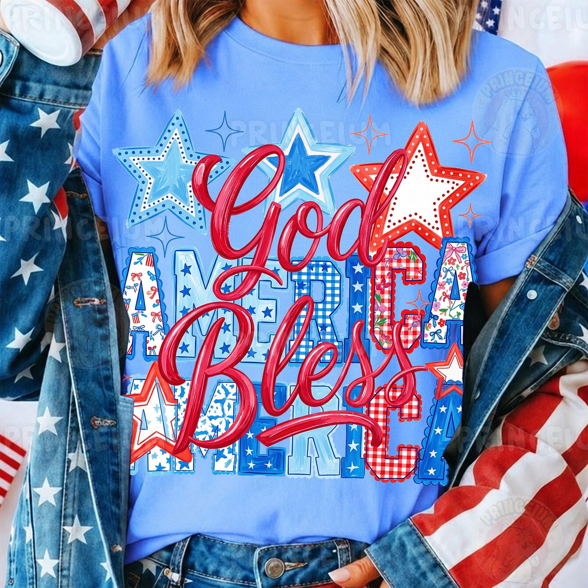 God Bless America Patriotic Stars