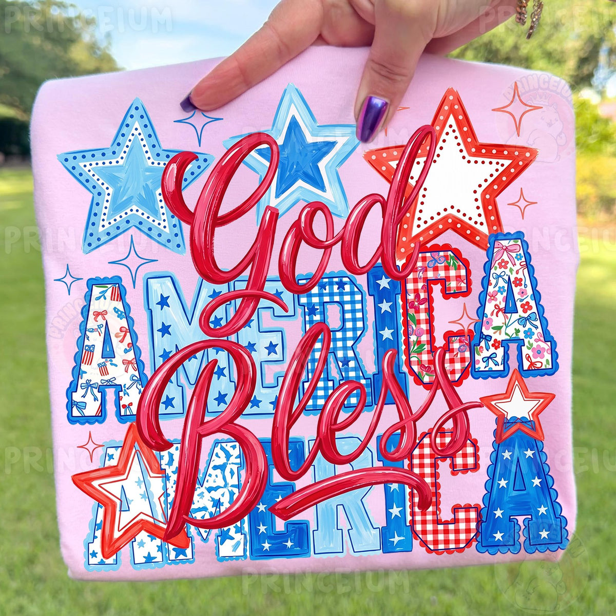 God Bless America Patriotic Stars