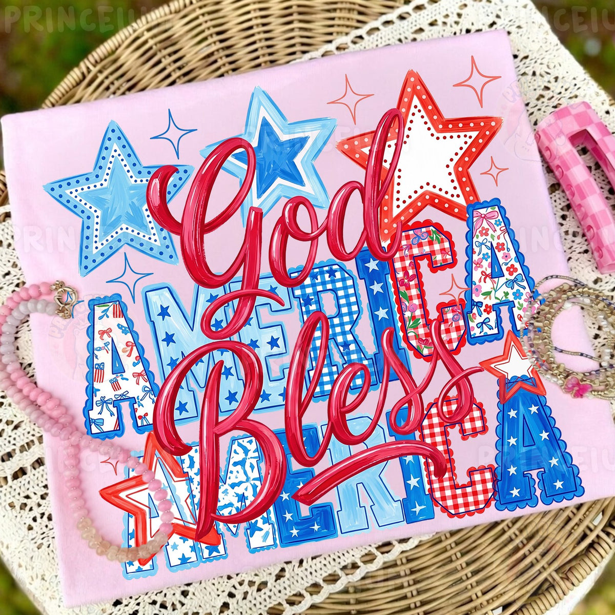 God Bless America Patriotic Stars