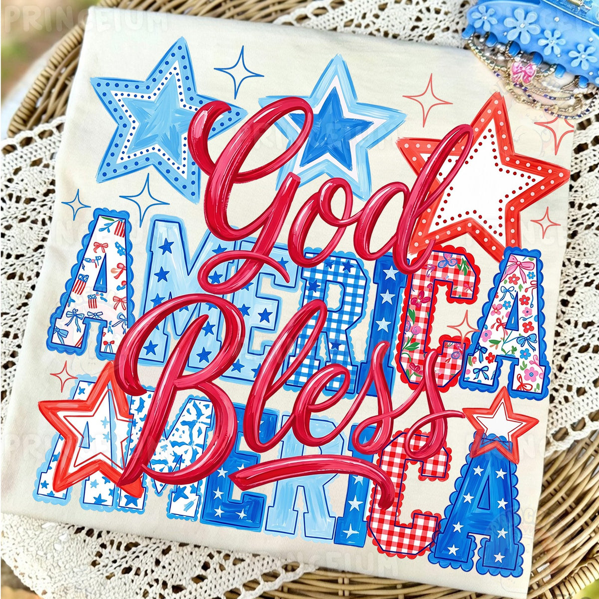 God Bless America Patriotic Stars