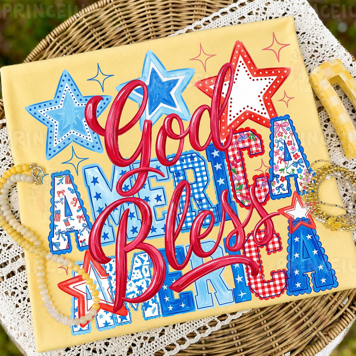 God Bless America Patriotic Stars