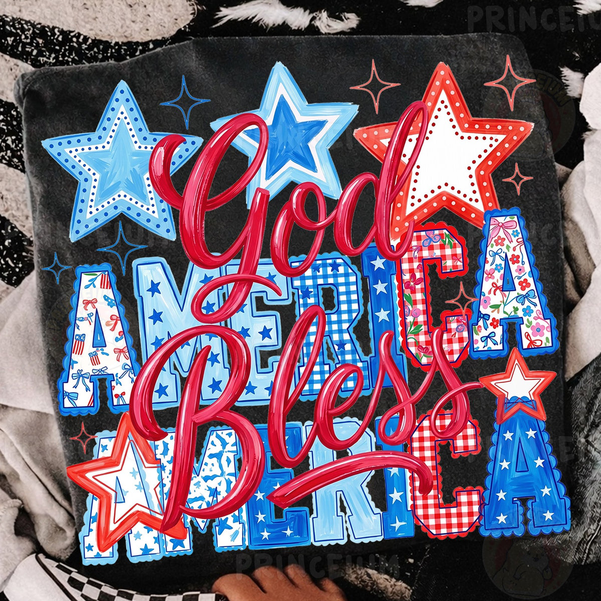 God Bless America Patriotic Stars