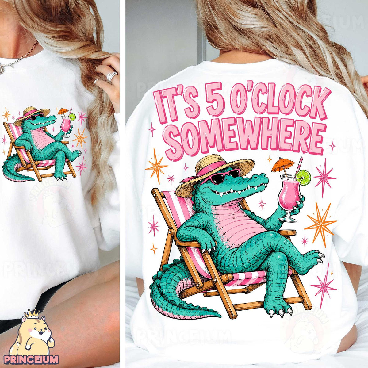5 O'Clock Somewhere Gator Front and Back