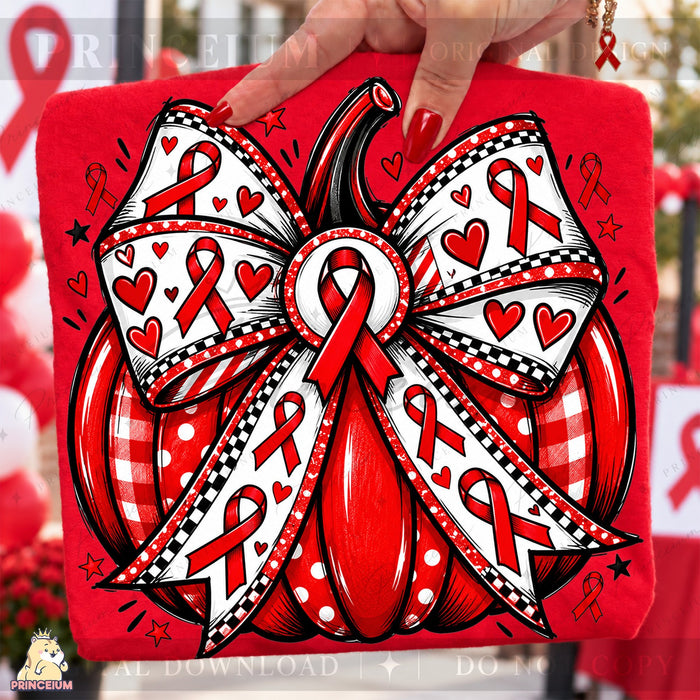 Red Ribbon Pumpkin Bow