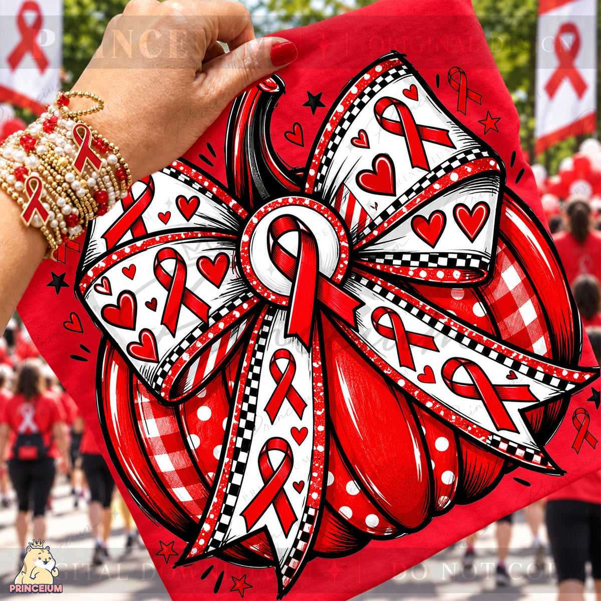 Red Ribbon Pumpkin Bow