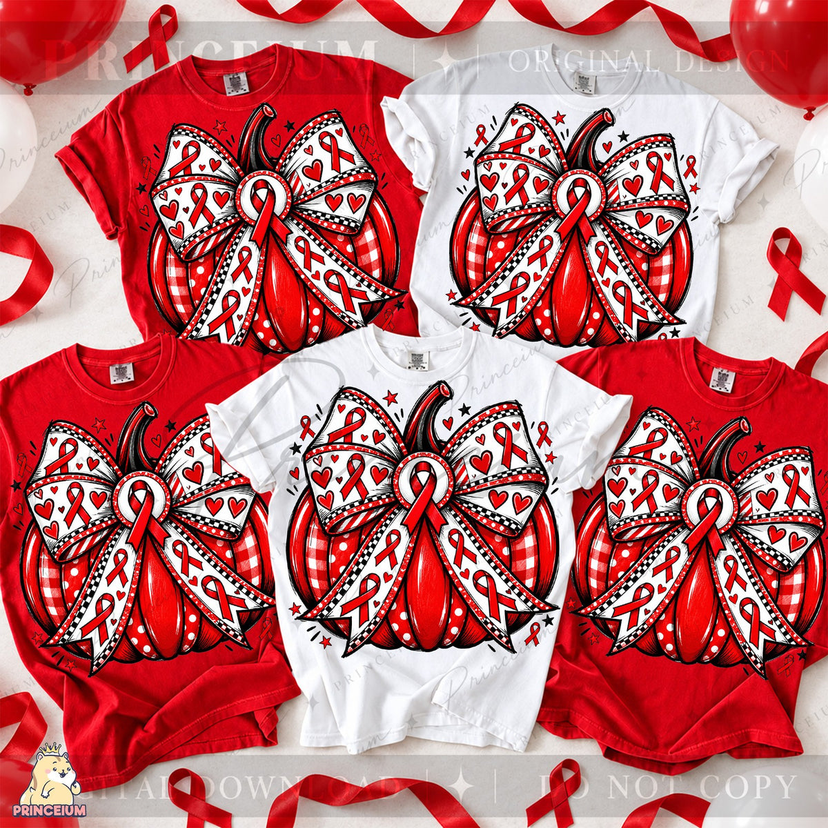Red Ribbon Pumpkin Bow
