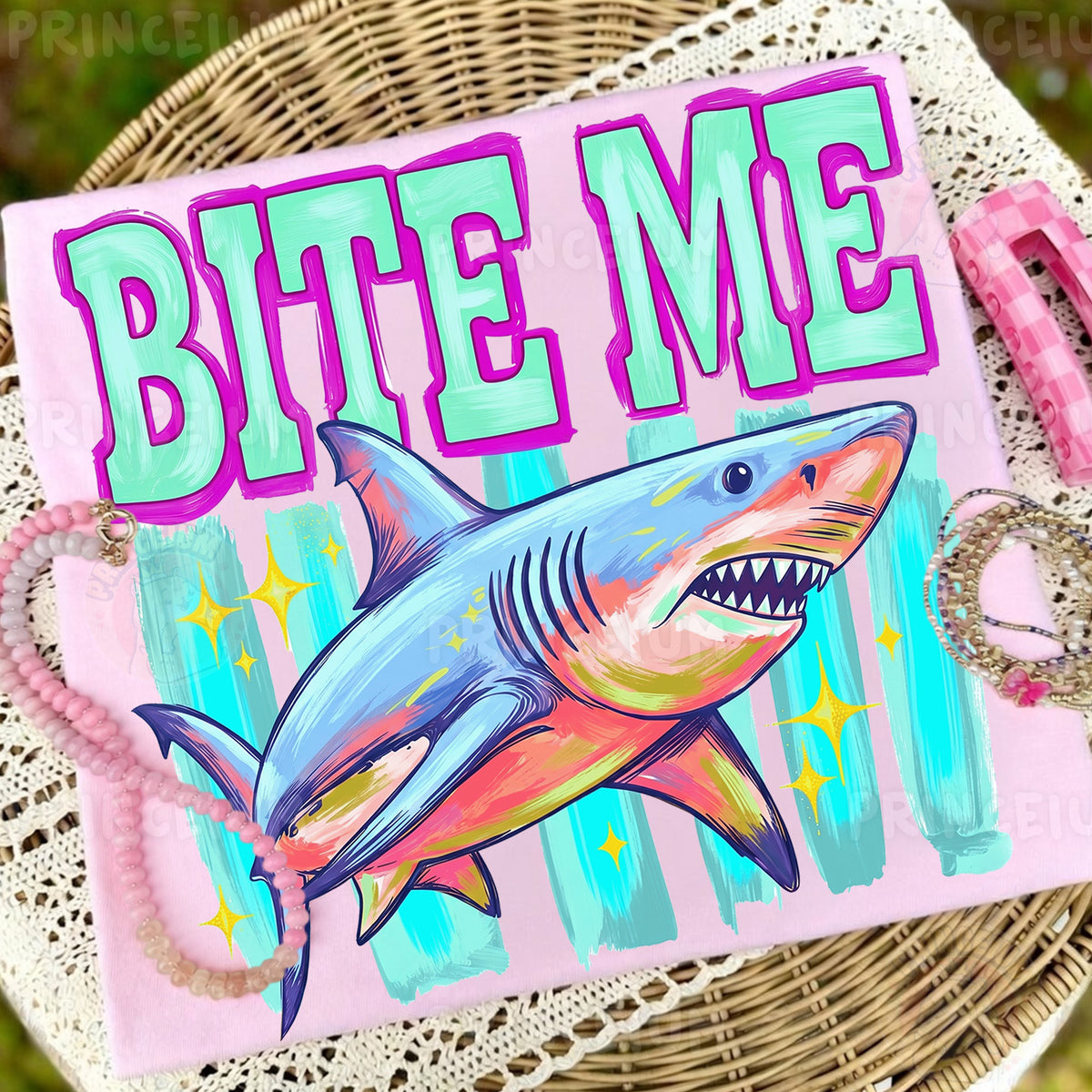 Bite Me Shark PNG, Funny Summer Beach Shirt Design, Shark Sublimation Graphic
