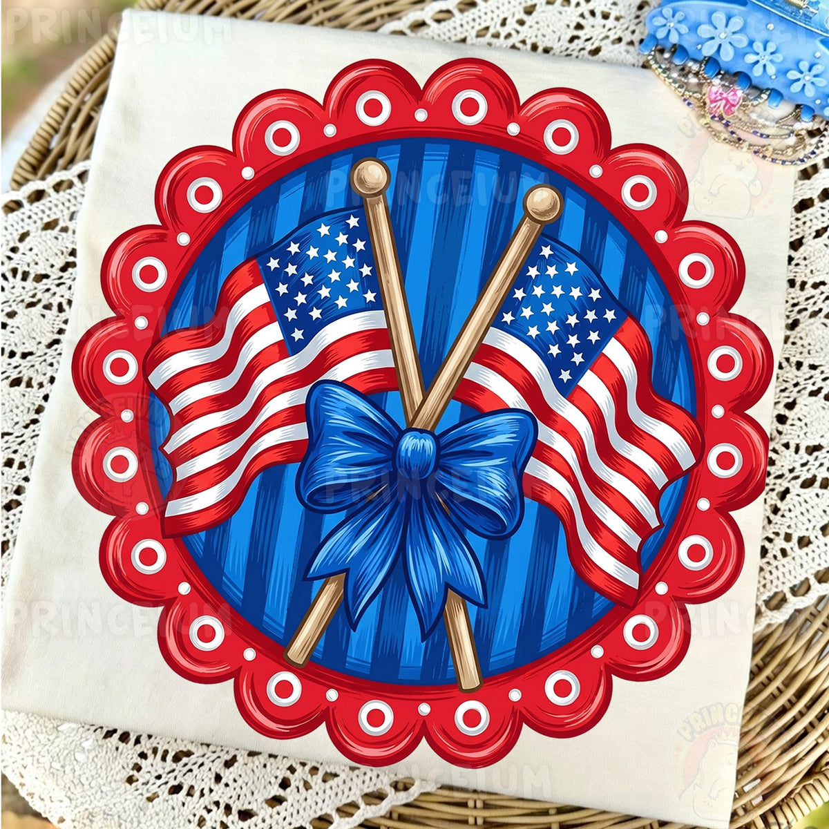 Patriotic Flags & Drumsticks