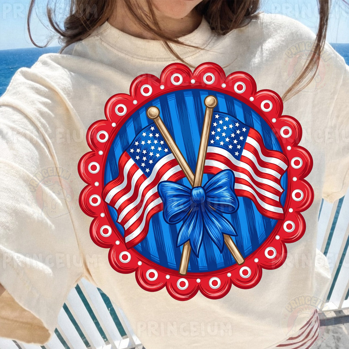 Patriotic Flags & Drumsticks