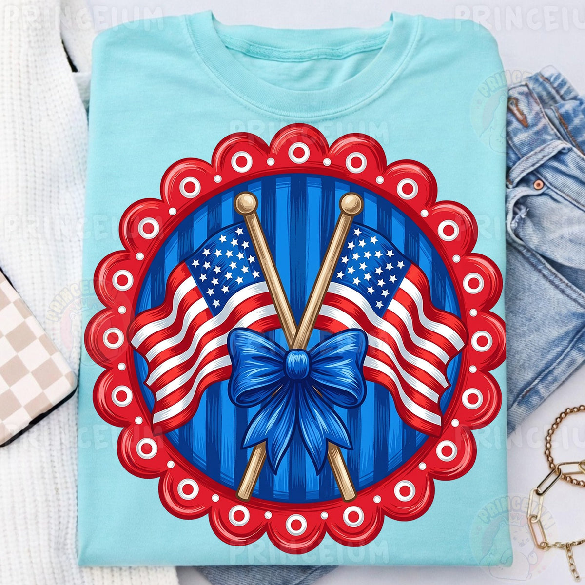 Patriotic Flags & Drumsticks