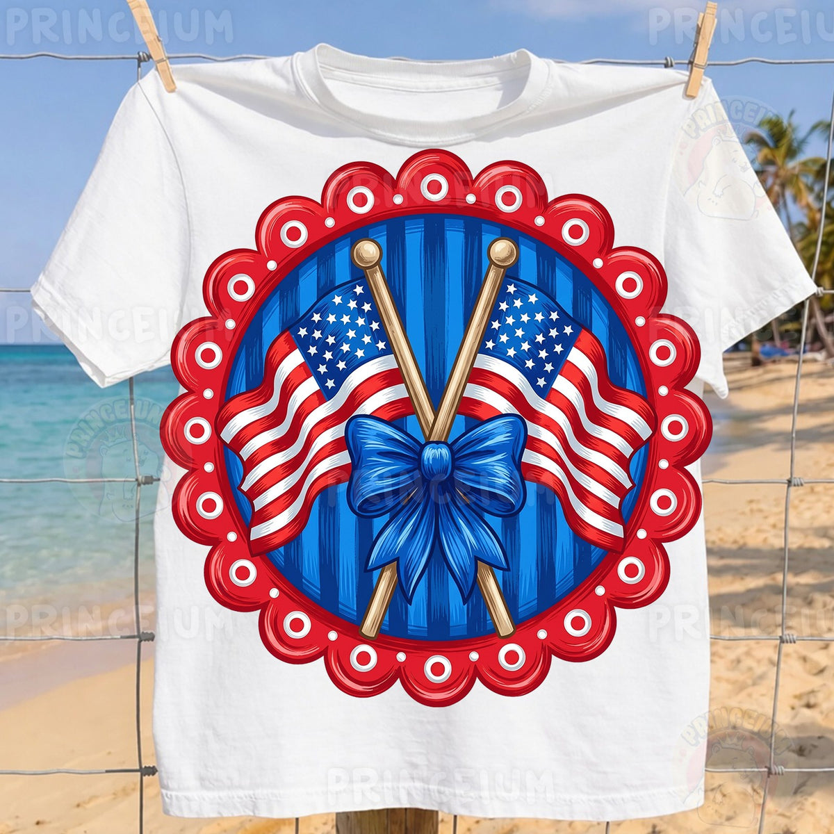 Patriotic Flags & Drumsticks