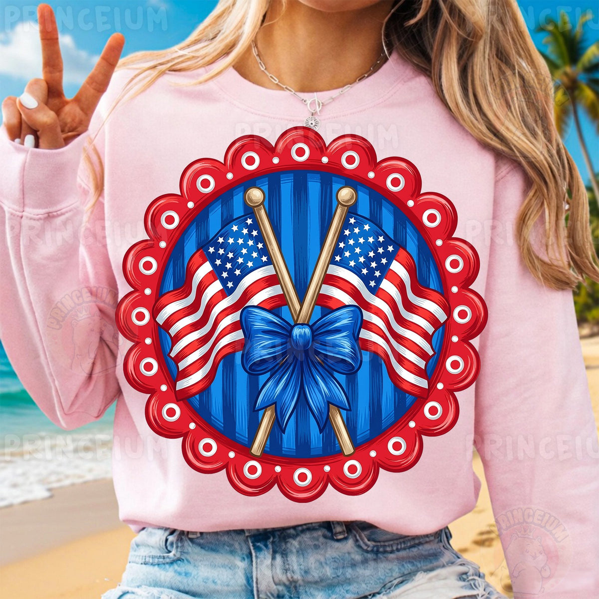 Patriotic Flags & Drumsticks