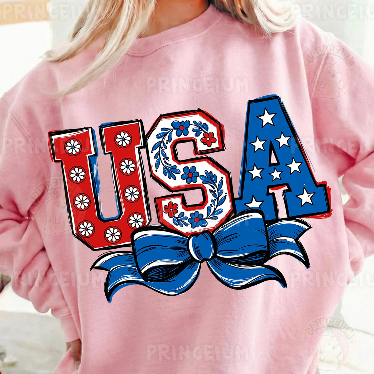 Patriotic USA Coquette Bow