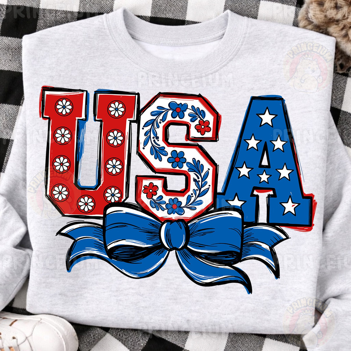 Patriotic USA Coquette Bow