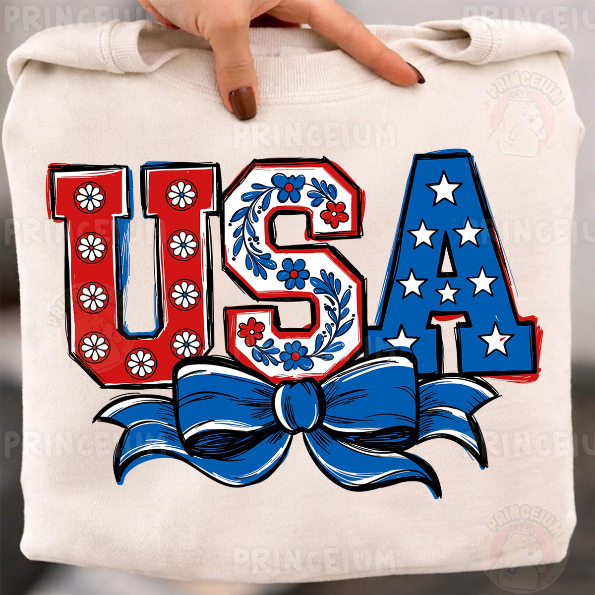 Patriotic USA Coquette Bow