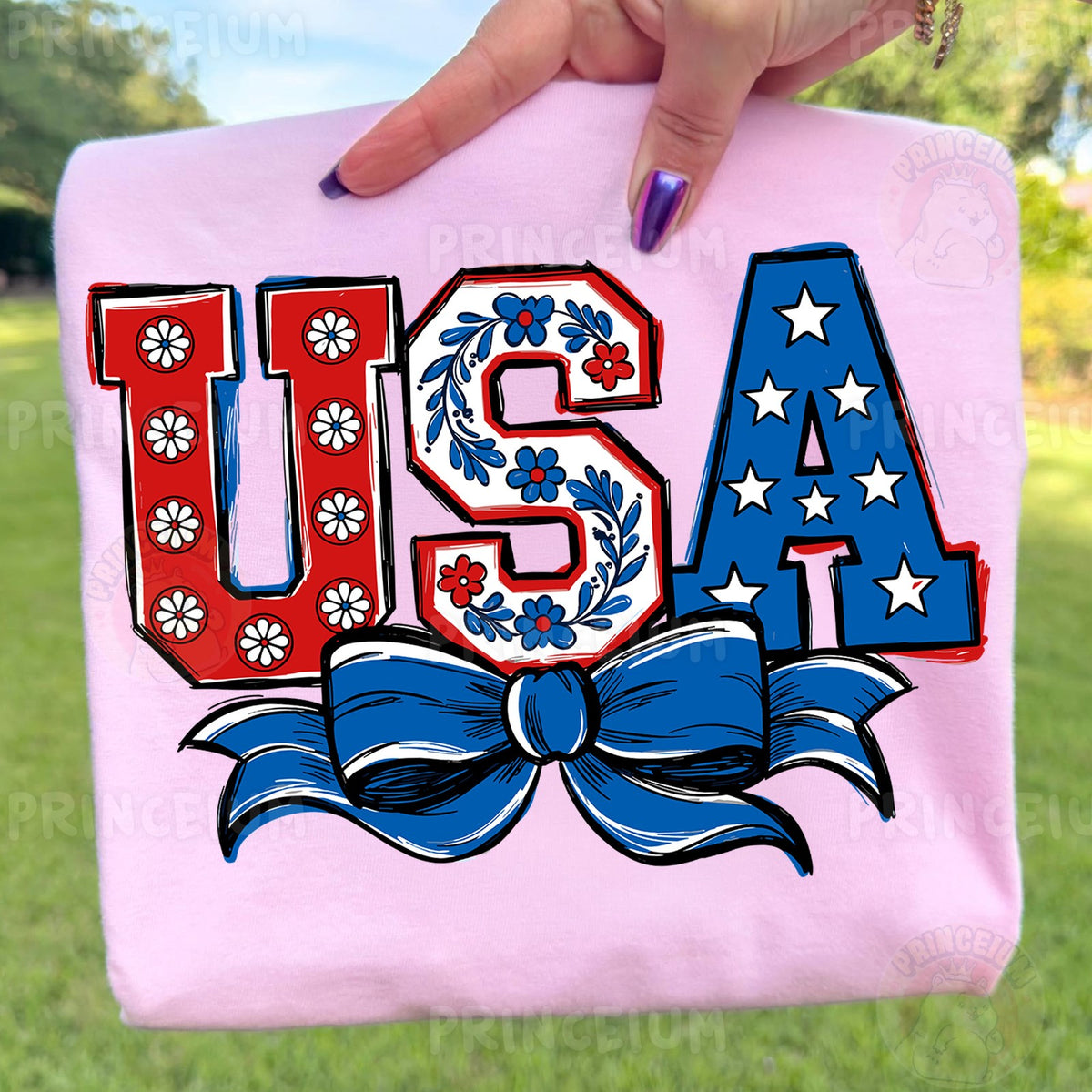 Patriotic USA Coquette Bow