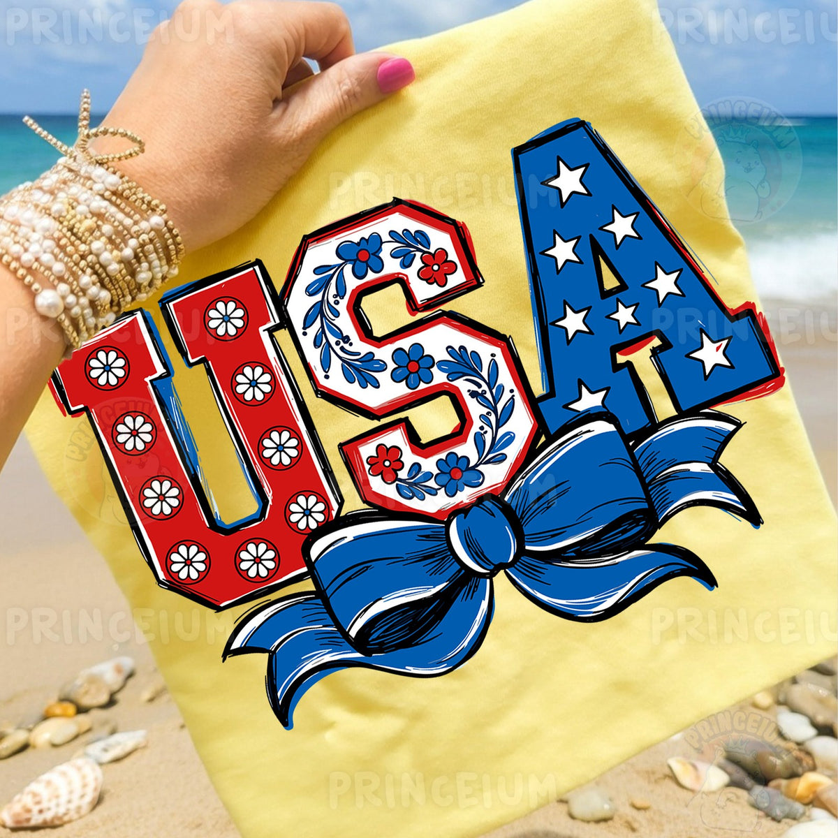 Patriotic USA Coquette Bow