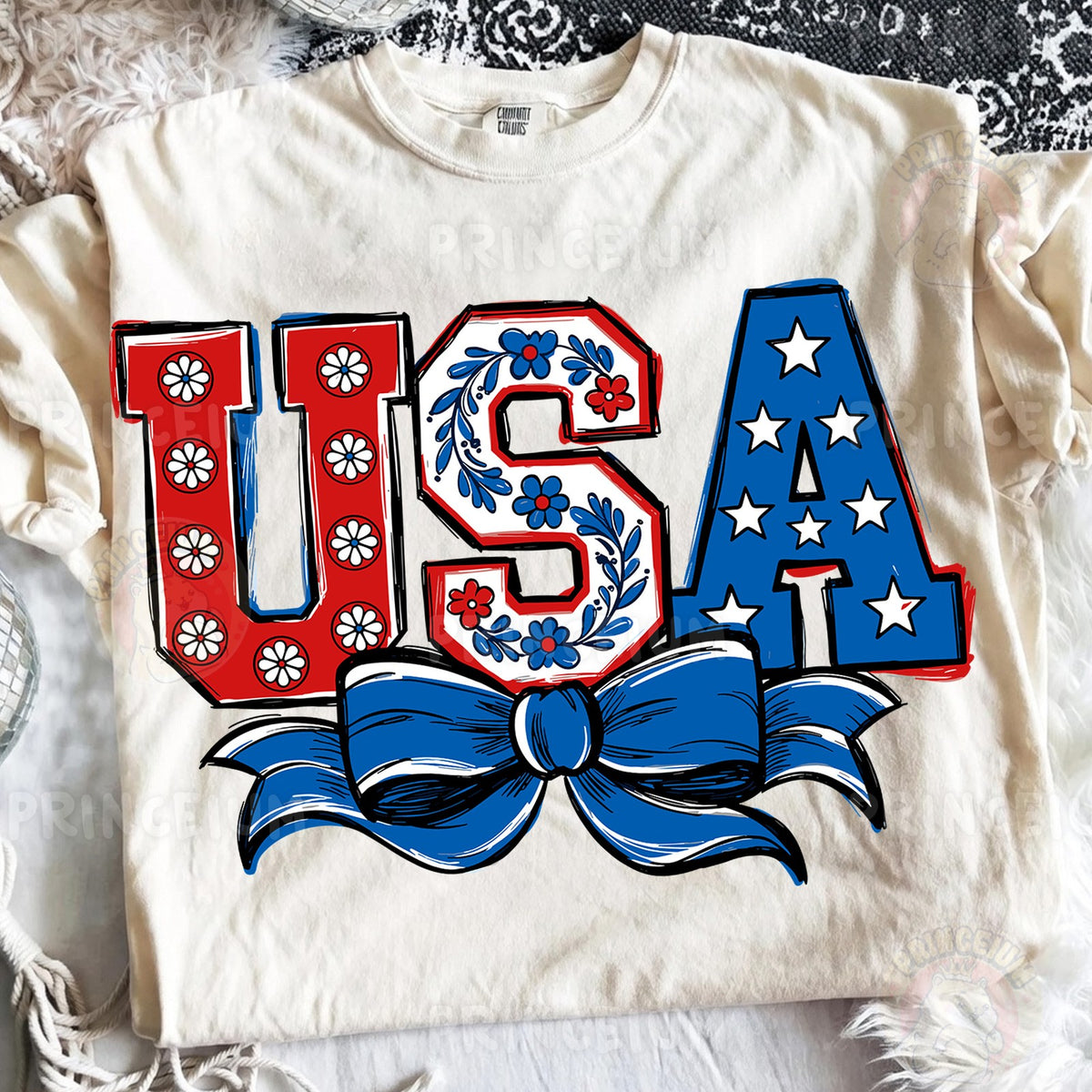 Patriotic USA Coquette Bow