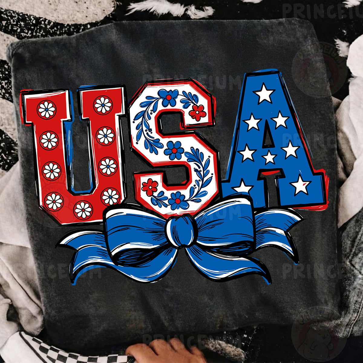 Patriotic USA Coquette Bow
