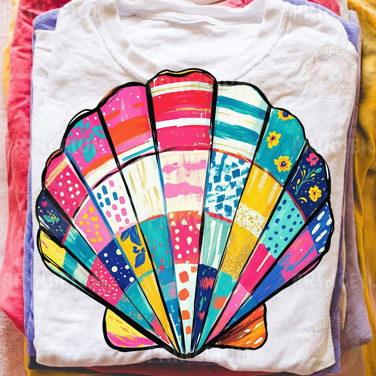 Colorful Patchwork Seashell