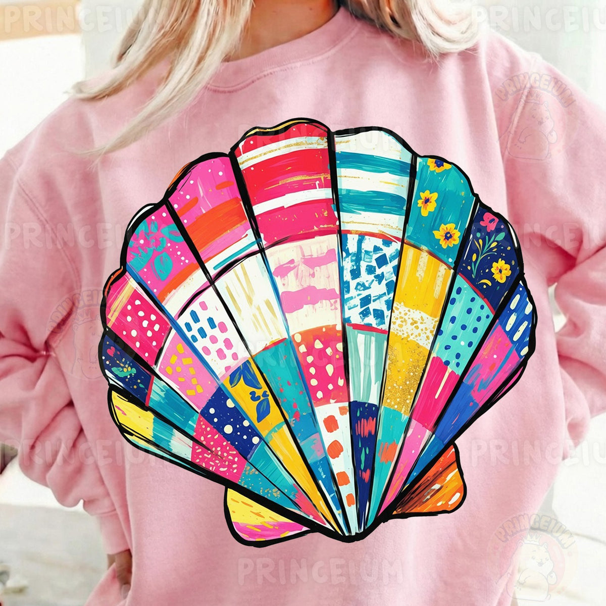 Colorful Patchwork Seashell