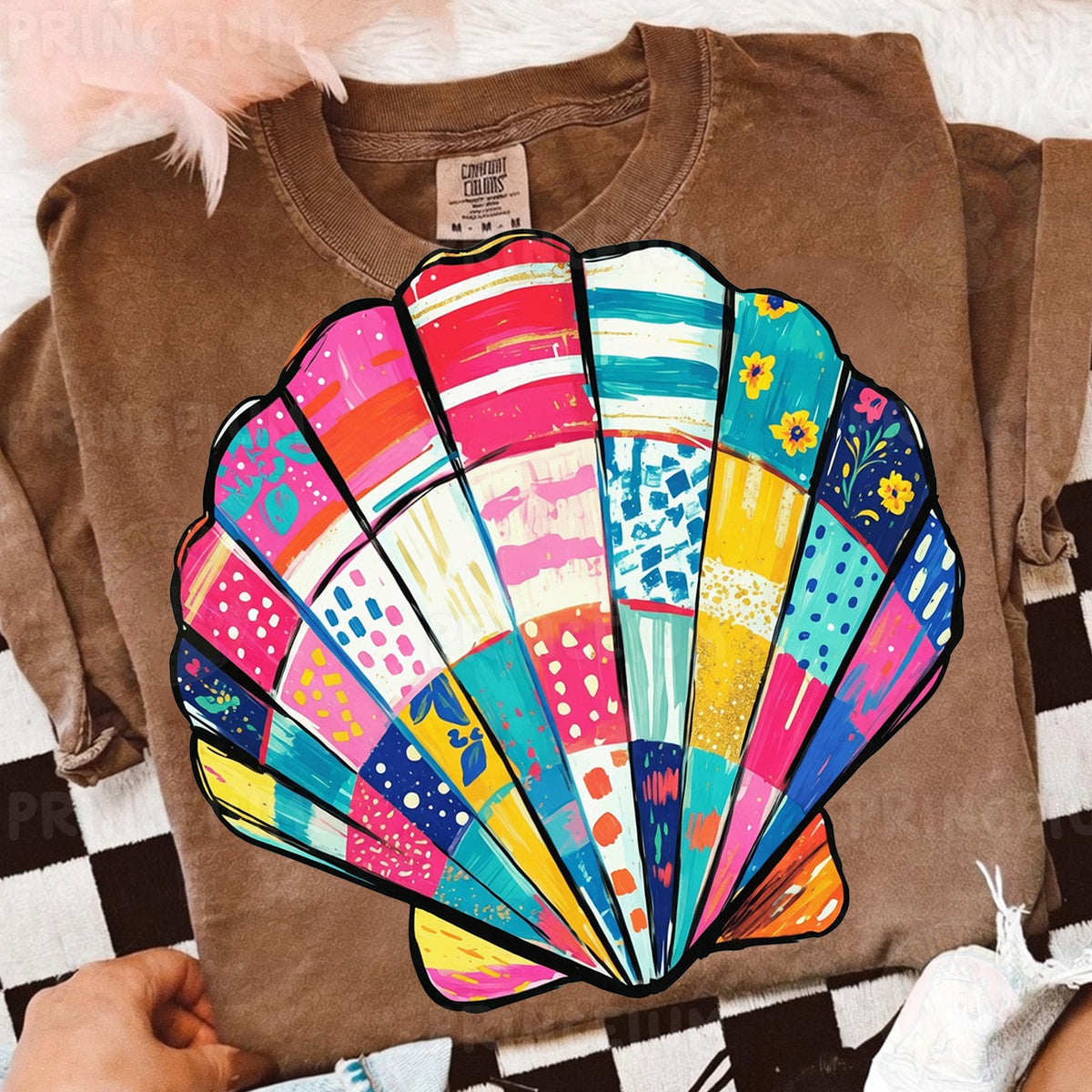 Colorful Patchwork Seashell