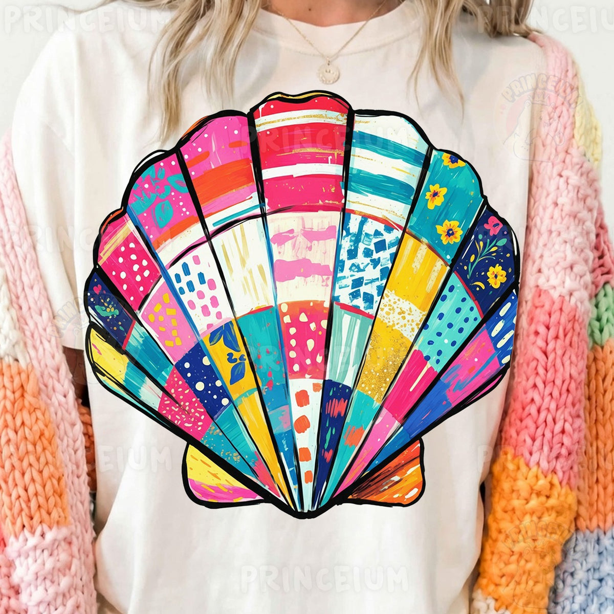 Colorful Patchwork Seashell
