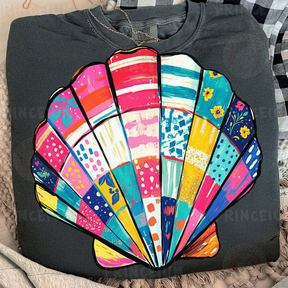 Colorful Patchwork Seashell