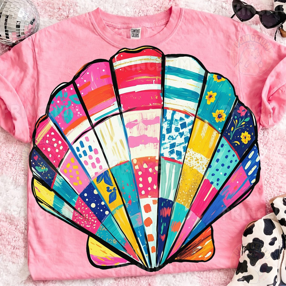 Colorful Patchwork Seashell