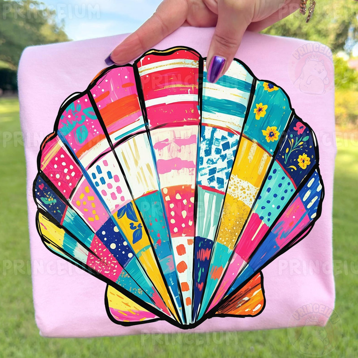 Colorful Patchwork Seashell
